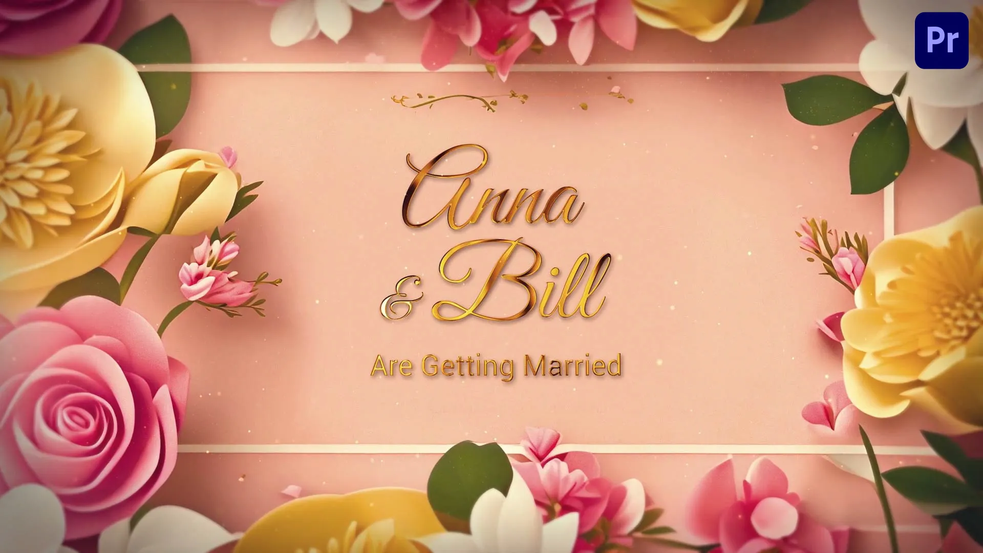 Premium Elegant 3D Floral Wedding Invitation Video Slideshow